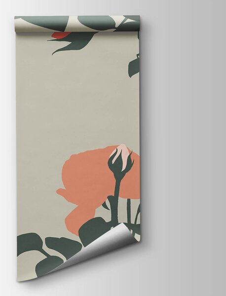 Fototapet Design floral cu nuanțe vibrante, Fototapet frunze, Fototapet populare, t00600 - Tapeko.ro