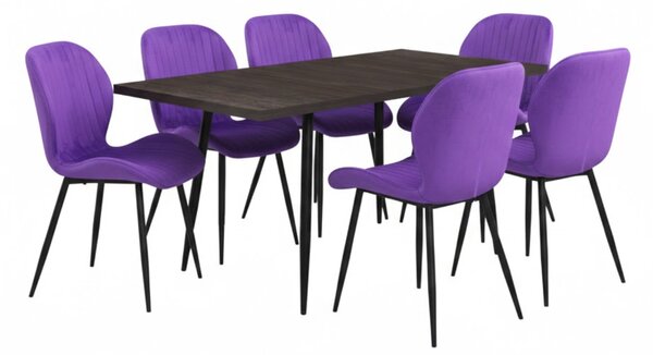 Set masă extensibilă Lisabona Wenge cu 6 Scaune Opal Mov