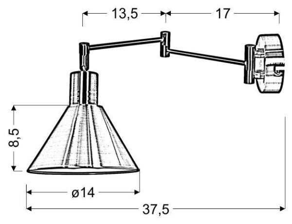 Lampă de perete COPENHAGEN 1xE14/40W/230V crom mat