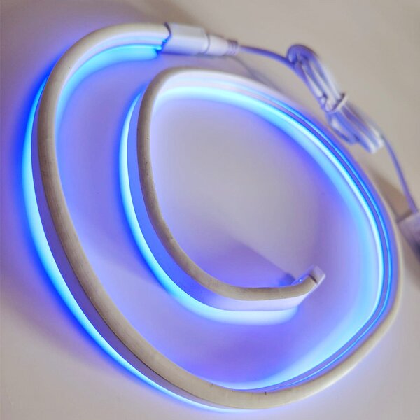 Furtun luminos LED Neon flexibil, albastru, lungime 1 metru, baterii