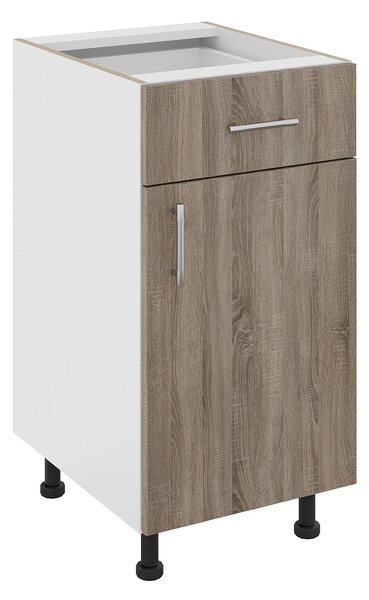 Corp haaus Karo, 1 Sertar, 1 Usa, Stejar Sonoma Inchis/Alb, 40 x 50 x 80 cm
