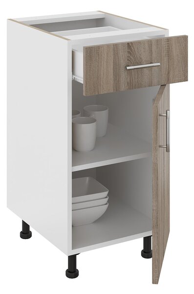 Corp haaus Karo, 1 Sertar, 1 Usa, Stejar Sonoma Inchis/Alb, 40 x 50 x 80 cm