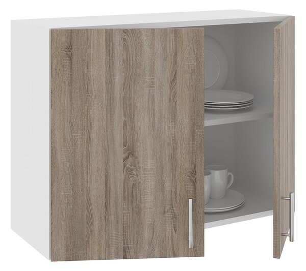 Corp haaus Karo, 2 Usi, Stejar Sonoma Inchis/Alb, 80 x 30 x 60 cm
