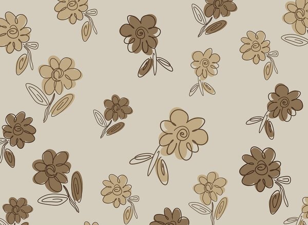 Fototapet Motiv floral pe fond bej, Fototapet flori, Fototapet populare, t00641 - Tapeko.ro