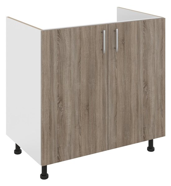 Corp haaus Karo, 2 Usi, Stejar Sonoma Inchis/Alb, 80 x 50 x 80 cm
