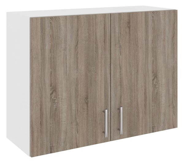 Corp haaus Karo, 2 Usi, Stejar Sonoma Inchis/Alb, 80 x 30 x 60 cm