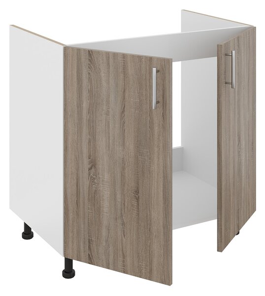 Corp haaus Karo, 2 Usi, Stejar Sonoma Inchis/Alb, 80 x 50 x 80 cm