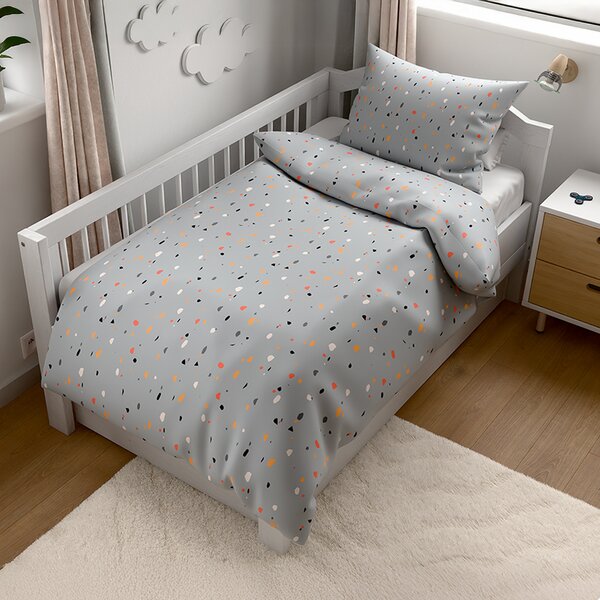 Lenjerie de pat din crepon pentru patut Renforce PINTURA gri Dimensiune lenjerie de pat: 45 x 65 cm | 90 x 140 cm