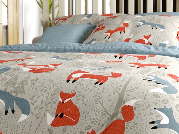 Lenjerie de pat din bumbac FOXIVA gri Dimensiunile lenjeriei: 70 x 90 cm | 140 x 200 cm