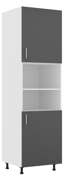 Corp haaus Karo, 2 Usi, cu spatiu cuptor, Antracit/Alb, 60 x 57 x 210 cm