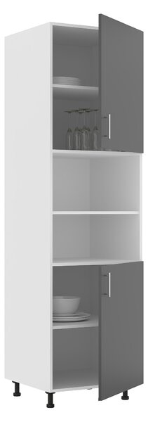 Corp haaus Karo, 2 Usi, cu spatiu cuptor, Antracit/Alb, 60 x 57 x 210 cm