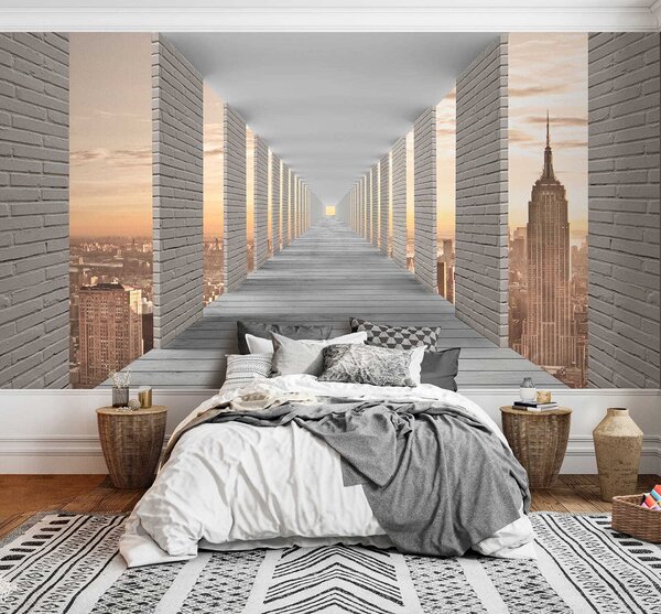 Tapet Tunel cu vedere la New York, Fototapet Perspectivă, u59788 : Uwalls.ro
