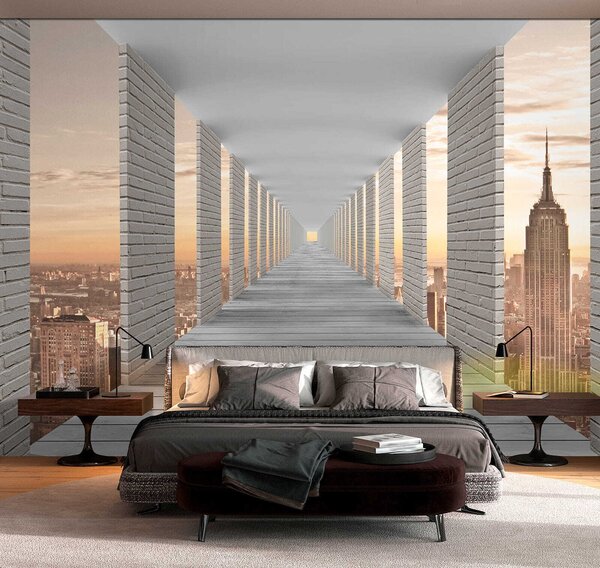 Tapet Tunel cu vedere la New York, Fototapet Perspectivă, u59788 : Uwalls.ro