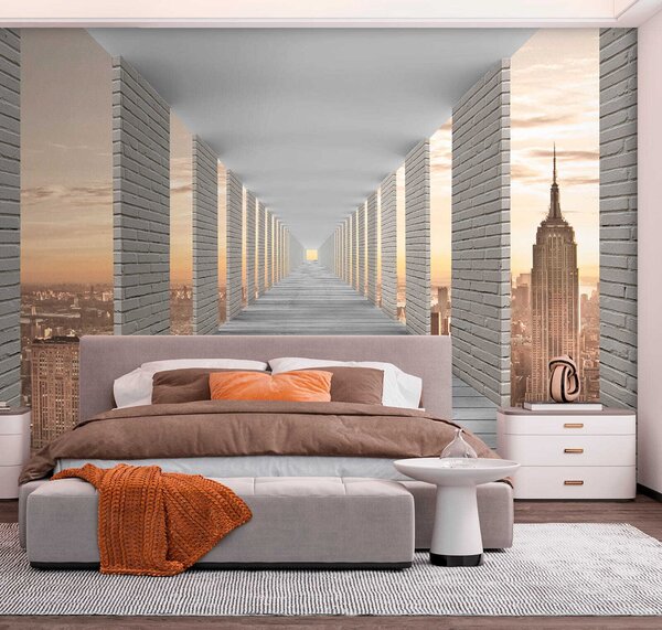 Tapet Tunel cu vedere la New York, Fototapet Perspectivă, u59788 : Uwalls.ro