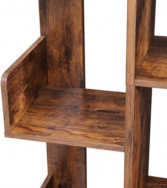 Biblioteca Vasagle, Model Jacob, 86x25x140 cm, Maro Rustic