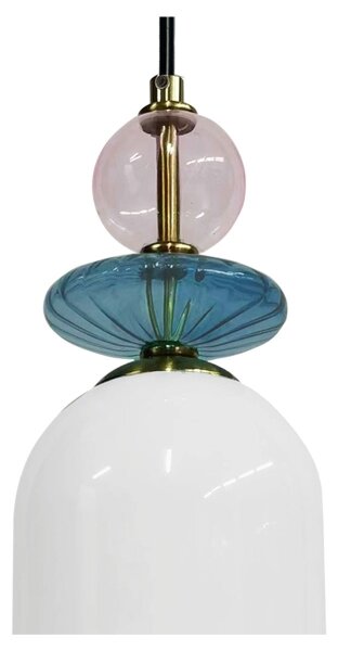 Pendul cu cablu TROPEA 1xE27/15W/230V negru/mov fumuriu/albastru/alb
