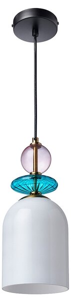 Pendul cu cablu TROPEA 1xE27/15W/230V negru/mov fumuriu/albastru/alb