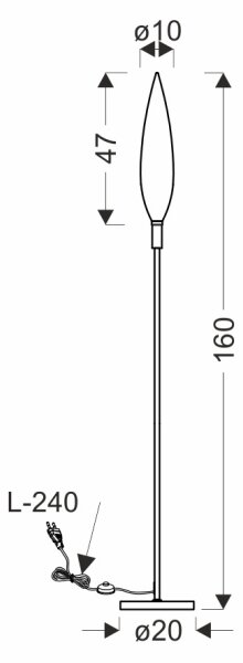 Lampă de podea NORDIC 1xG9/5W/230V, negru cromat