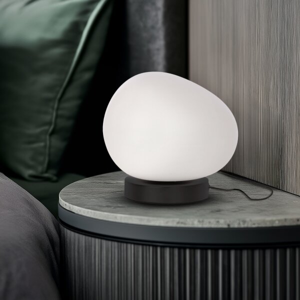 Lampă de masă STONES 1x E27/40W/230V, neagră