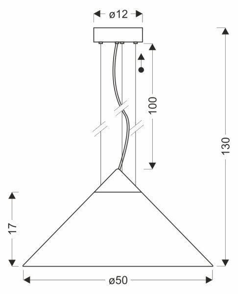 Pendul pe cablu PRESTO 1xGX53/10W/230V, diametru 50 cm, auriu/gri fumuriu