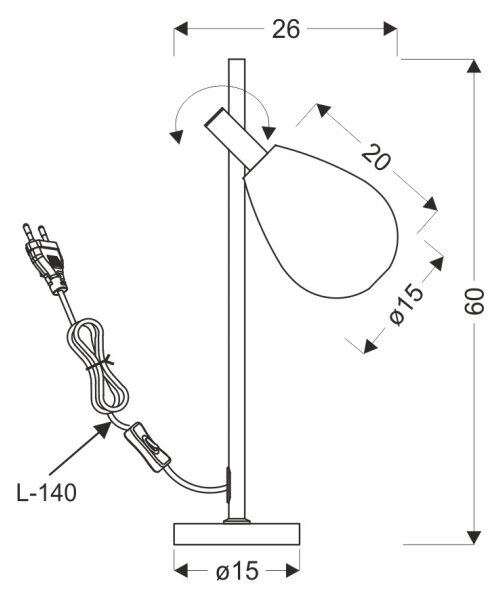 Lampă de masă DENSO 1xG9/5W/230V negru cromat