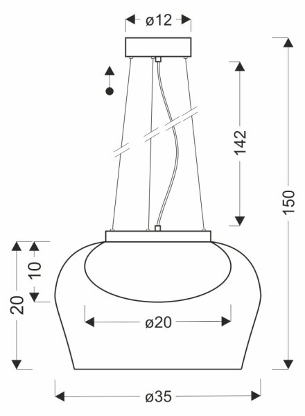 Lustră suspendată pe cablu INSIEME 1xGX53/10W/230V, diametru 35 cm, negru fumuriu