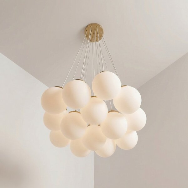 Brilagi - Lustră suspendată cu cablu GLOBE 15xE14/15W/230V albă
