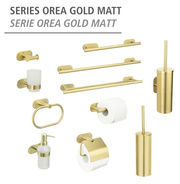 Suport pentru hârtie igienică autoadeziv din oțel inoxidabil Orea Gold – Wenko