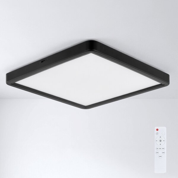 Brilagi - Plafonieră LED dimabilă ESTELA SQUARE LED/36W/230V 31x31 cm neagră + telecomandă