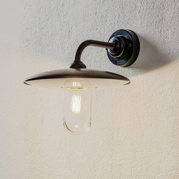 Moretti Luce Aplică exterior Golfo alamă brunată, sticlă clară, reglabil, Bronz / Alamă Veche, Metal, Casă de țară / Rustic