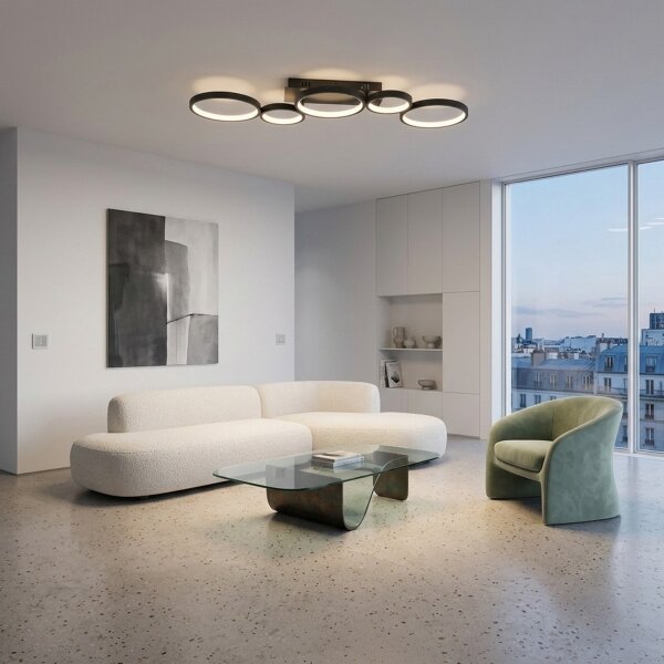 Brilagi - Plafonieră LED reglabilă RINGO LED/34W/230V negru + telecomandă