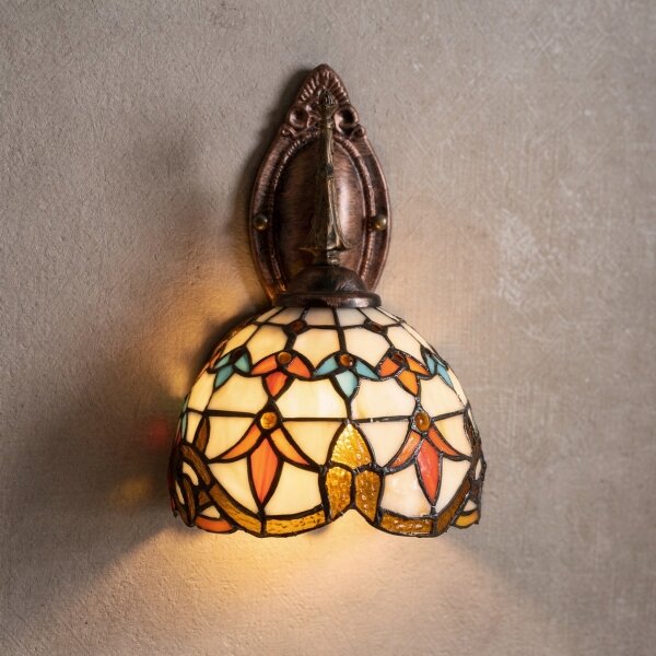 Brilagi - Lampă de perete Tiffany cu vitralii MIRABELLA 1xE14/40W/230V