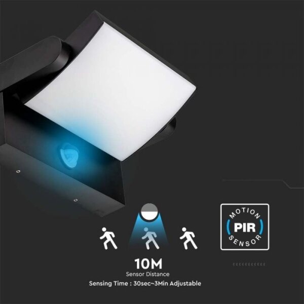LED Aplica de perete exterior cu senzor LED/17W/230V 3000K IP65 negru