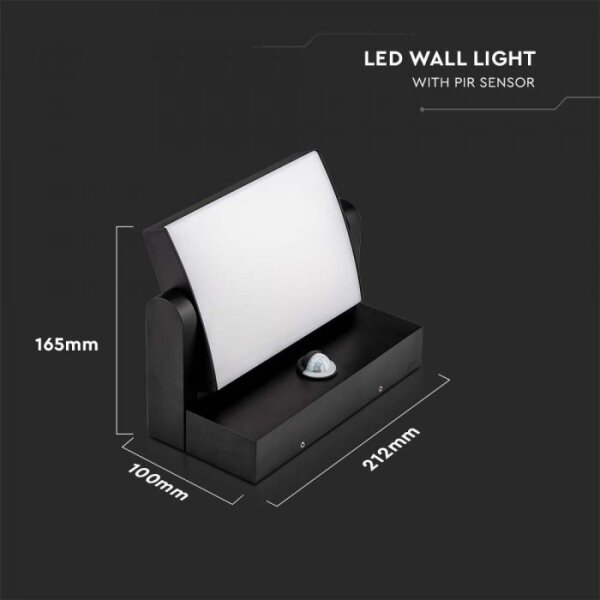 LED Aplica de perete exterior cu senzor LED/17W/230V 3000K IP65 negru