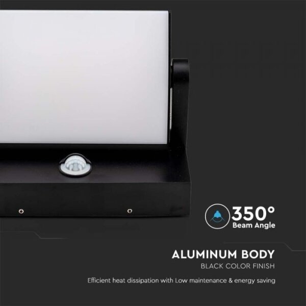 LED Aplica de perete exterior cu senzor LED/17W/230V 3000K IP65 negru