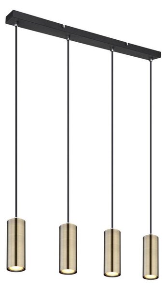 Lustră pe cablu ROBBY 4xGU10/35W/230V neagră/alamă Globo 57911-4HM