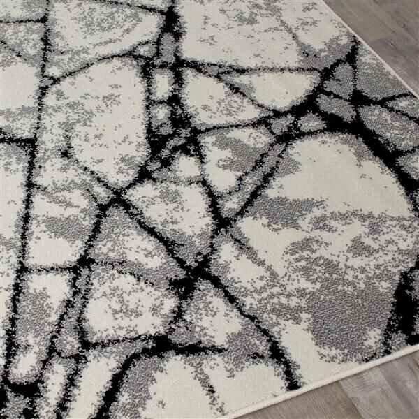 Covor Cappuccino 16102-610, Marime 60 x 110 cm, Gri, Inaltime Fir 7 mm, Antialergic, Polipropilena, Living, Dormitor, Sufragerie, Birou 60 x 110