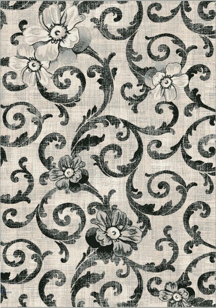 Covor Cappuccino 16003-81, Marime 60 x 110 cm, Gri, Inaltime Fir 7 mm, Antialergic, Polipropilena, Living, Dormitor, Sufragerie, Birou 60 x 110