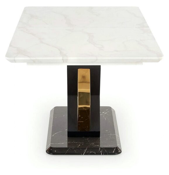 Masa extensibila VINCENZO, alb/negru/auriu, 160/200x90x77 cm