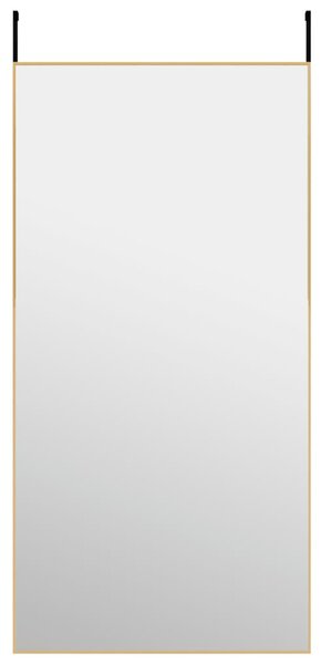 Oglindă pentru ușă, auriu, 50x100 cm, sticlă și aluminiu