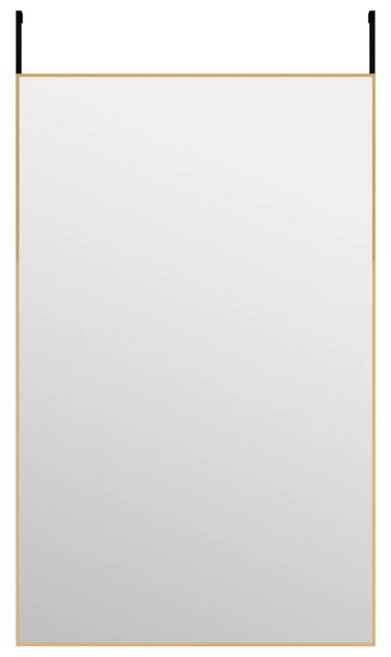 Oglindă pentru ușă, auriu, 50x80 cm, sticlă și aluminiu