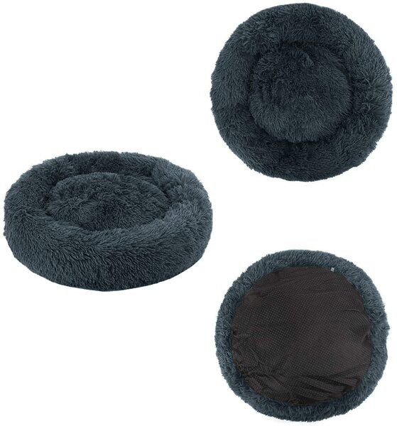 Pat de plus pentru caini 80 cm gri inchis
