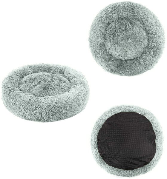 Pat de plus pentru caini gri deschis 40 cm