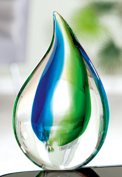 Figurina Colare, sticla, verde albastru, 12x20x5.5 cm
