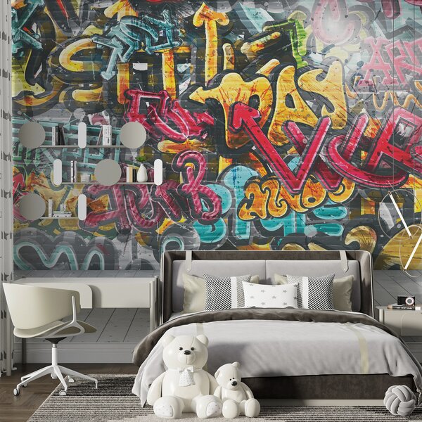 Tapet Vopsea de artă, vopsea e graffiti, Fototapet pentru camera unui adolescent, Fototapet pentru camera unui adolescent, u56045 : Uwalls.ro