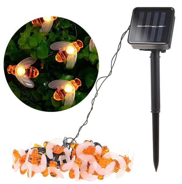 Set 2 x Instalatie solara cu 30 albinute LED, senzor miscare