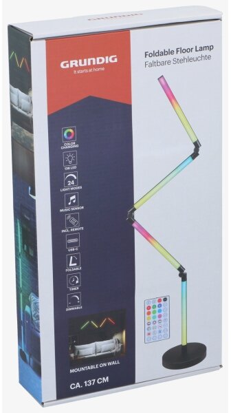 Grundig - Lampă de podea LED RGB reglabilă, 2-în-1, LED/230V, cu telecomandă