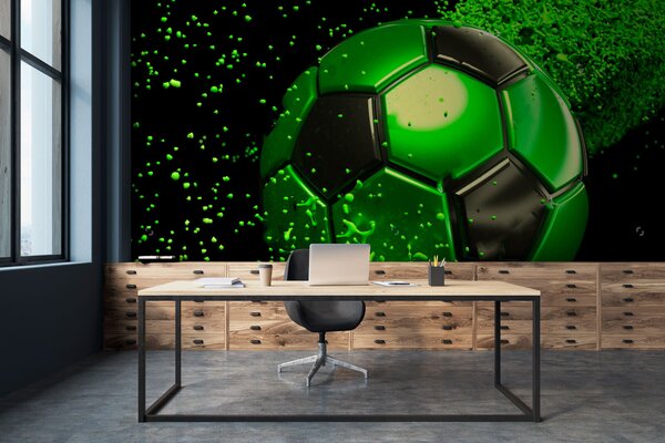 Fototapet Mingea de fotbal verde și negru, Fototapet designer, Fototapet populare, u72789 - Tapeko.ro