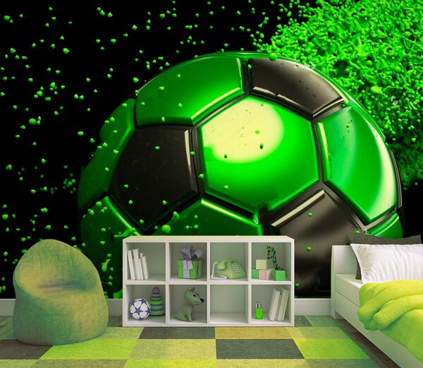 Fototapet Mingea de fotbal verde și negru, Fototapet designer, Fototapet populare, u72789 - Tapeko.ro