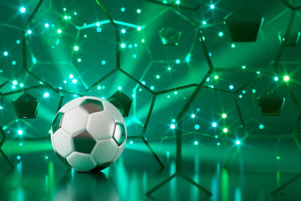 Fototapet Minge de fotbal pe o suprafață reflectorizantă, Fototapet copii, Fototapet populare, u72787 - Tapeko.ro
